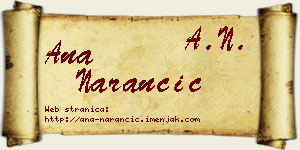 Ana Narančić vizit kartica